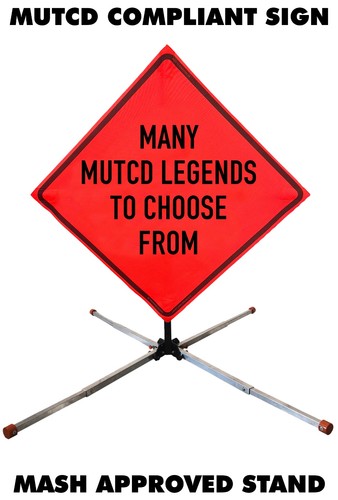 Mesh orange mutcd roll up - 48",